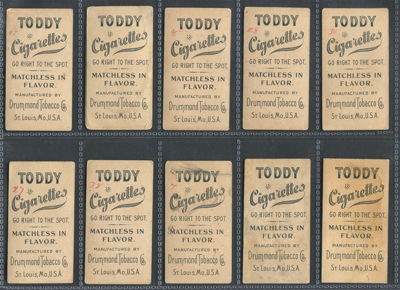 N437 Drummond Actresses (in Oval) Toddy Cigarettes Lot of (10) Cards