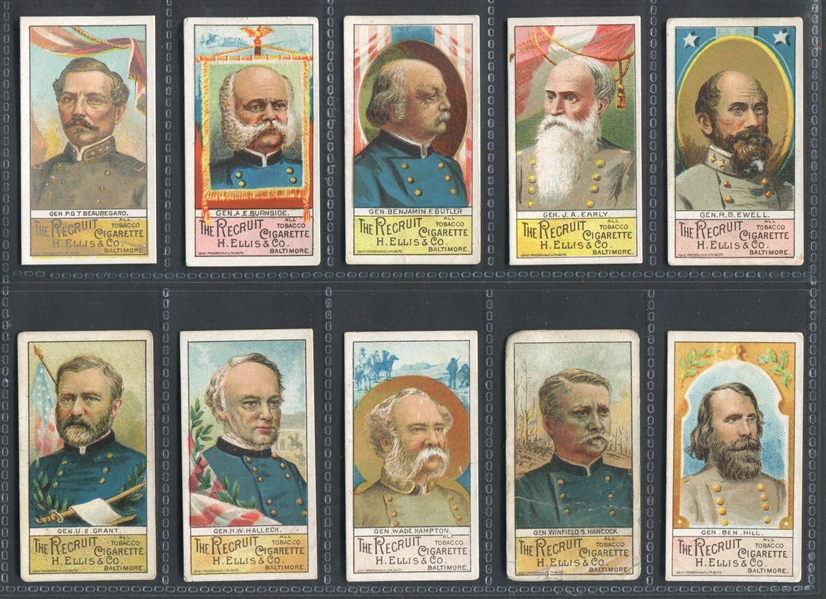 N377 H. Ellis Recruit Civil War Generals Complete Set of (25) Cards