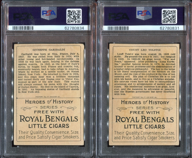 T68 Royal Bengals Heroes of History Lot of (2) PSA-Graded Cards