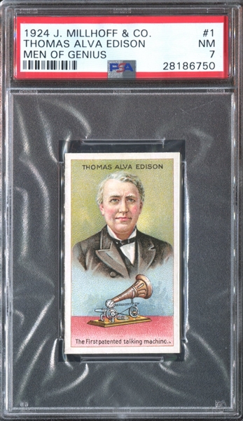 1924 J. Millhoff & Co.Men of Genius #1 Thomas Edison PSA7 NM