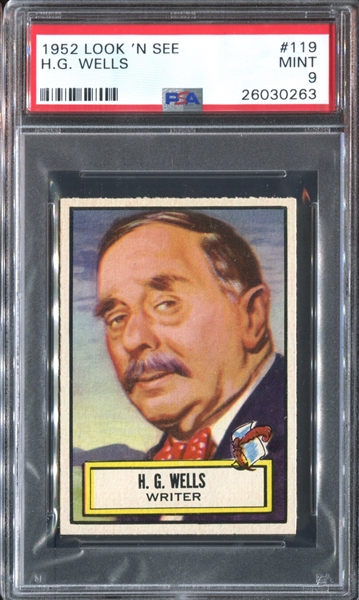 1952 Topps Look 'N See #119 H. G. Wells PSA9 Mint