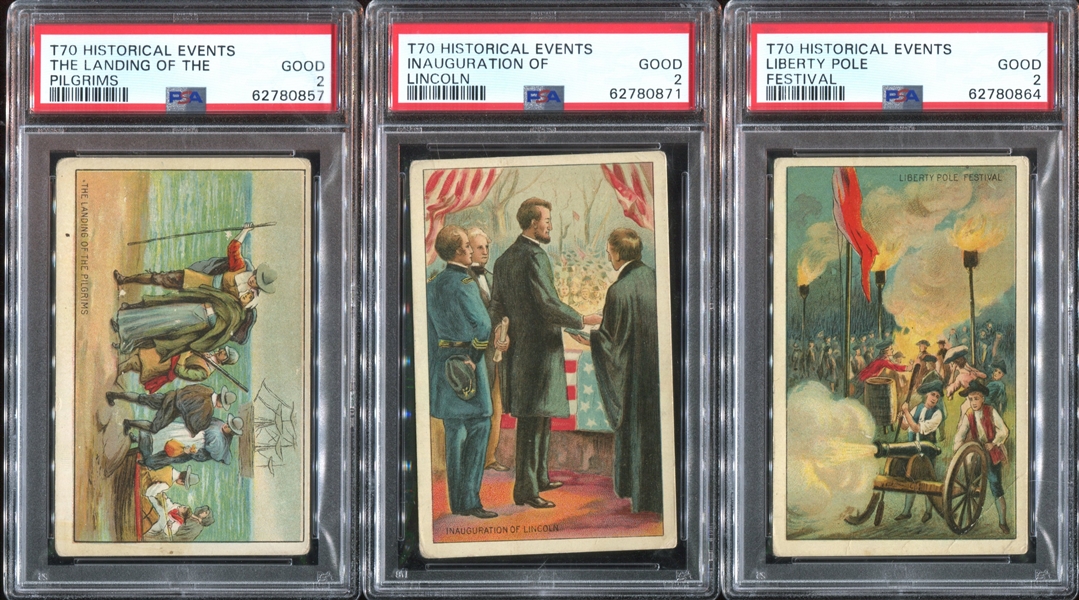 T70 Hoffman House Historic Events Lot of (5) PSA-Graded Cards