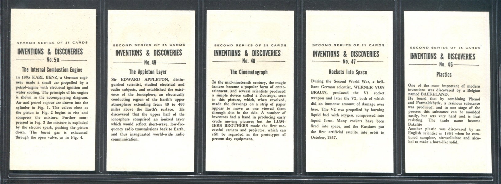 1975 Brooke Bond & Co. – Inventors & Inventions Complete Set of (50) Cards