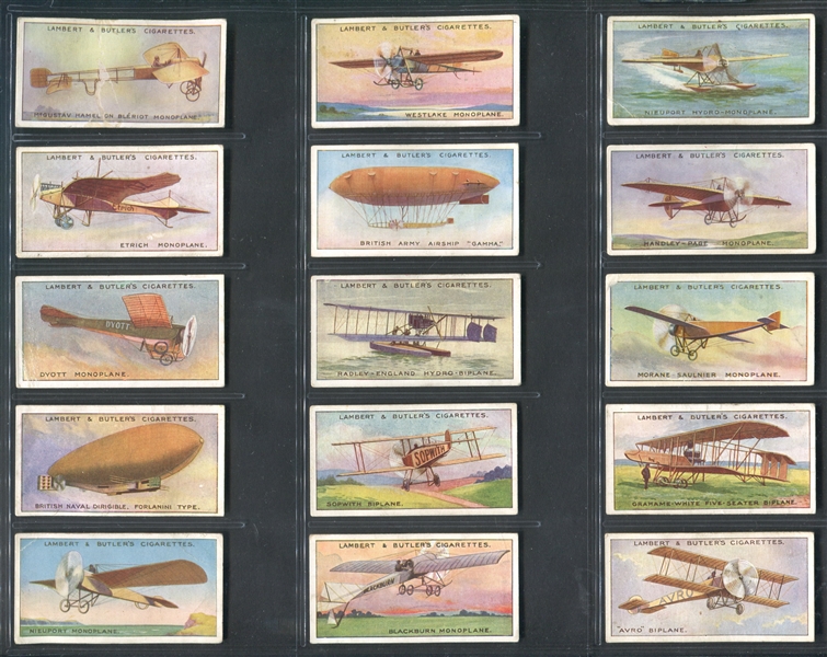 1915 Lambert & Butler Aviation Complete Set of (25) Cards