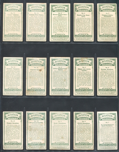 1915 Lambert & Butler Aviation Complete Set of (25) Cards