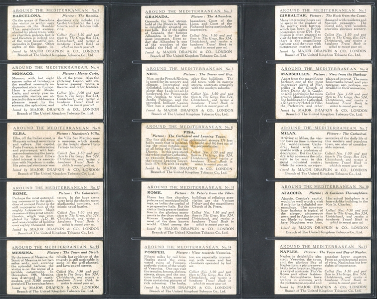 1926 Major Drapkin Around the Mediterranean Complete Set of (50) Cards