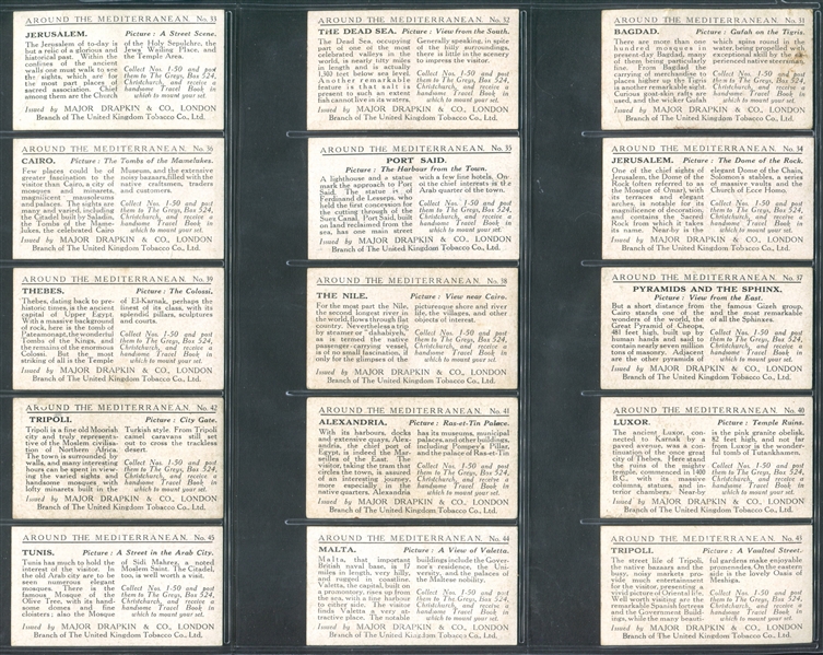 1926 Major Drapkin Around the Mediterranean Complete Set of (50) Cards