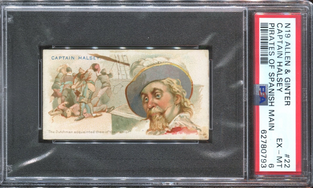 N19 Allen & Ginter Pirates of the Spanish Main Lot of (2) PSA6 EX-MT Graded Cards
