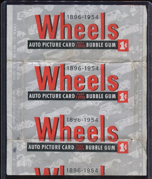 1954 Topps Wheels One Cent Wrapper