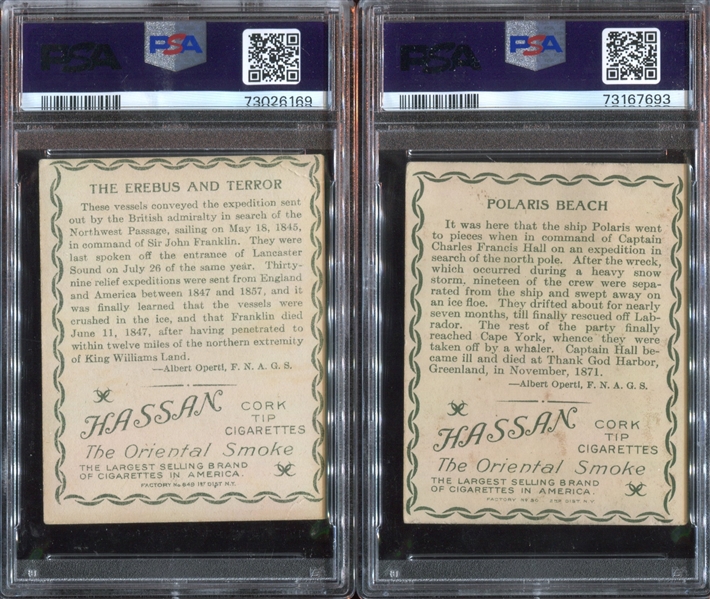 T30 Hassan Cigarettes Arctic Series Lot of (4) PSA-Graded Cards