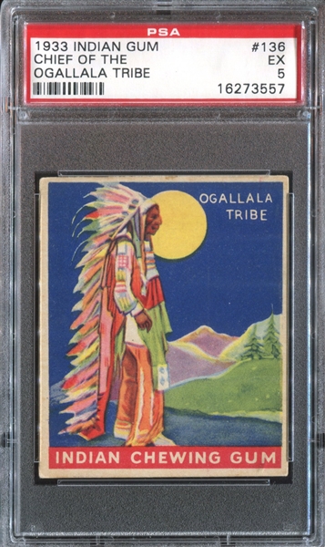 R73 Goudey Indian #136 Chief of Ogallala Tribe PSA5 EX (S48 low skip)