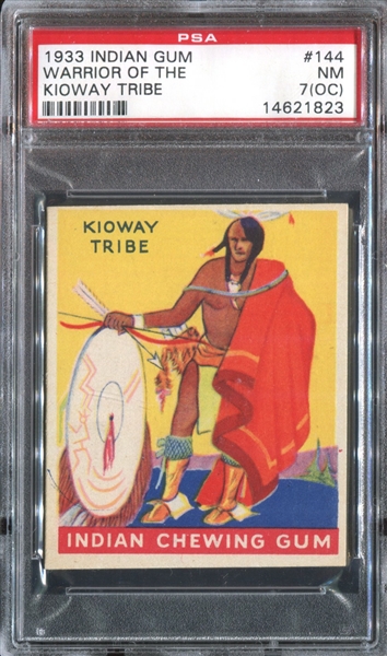 R73 Goudey Indian #144 Warrior of Kioway Tribe PSA7 NM(OC) (S48 low skip)