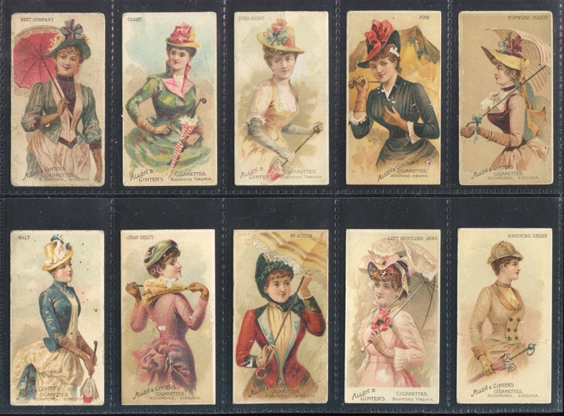 N18 Allen & Ginter Parasol Drill Lot of (19) Different