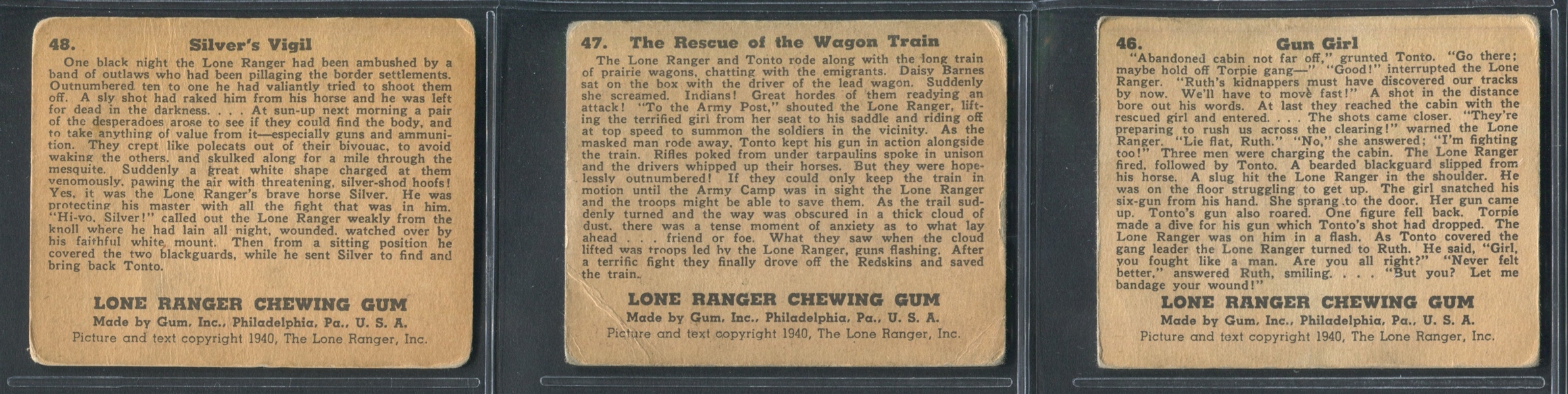 R83 Gum Inc Lone Ranger Near Complete Set (46/48)