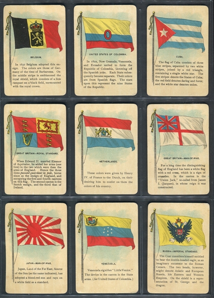 Interesting Playing Cards Flags of the World Lot of (9) Cards