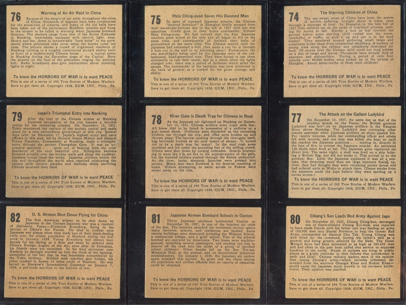 R69 Horrors of War Partial Low Series Set of (179/240) Cards