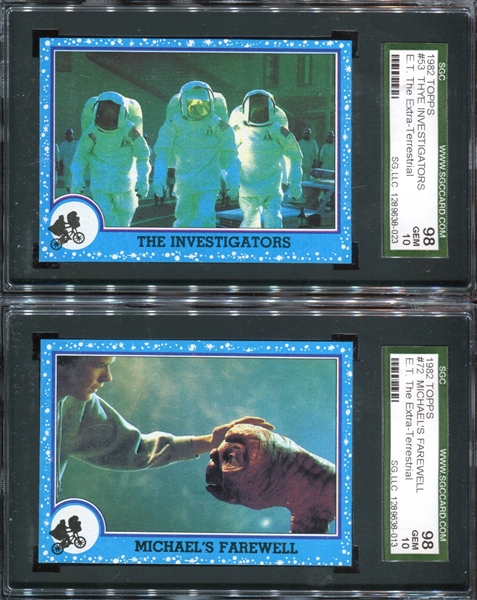 1982 Topps E.T. The Extra-Terrestrial Lot of (4) SGC98 GEM Cards
