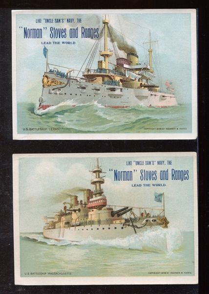H620 Norman Stoves and Ranges Warships Lot of (3) Trade Cards