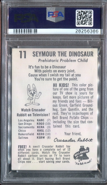 F394-1 Bell Brand Crusader Rabbit #11 Seymour the Dinosaur PSA6 EX-MT
