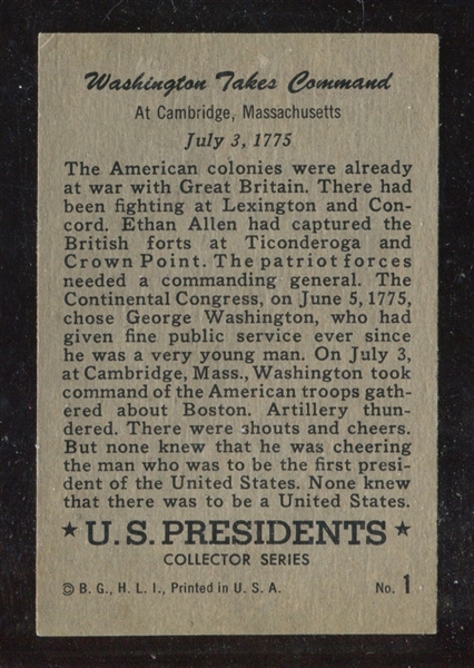 1952 Bowman ”US Presidents” #1 VG-EX