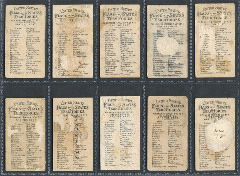 N11 Allen & Ginter Flags of the States and Territories Near Set (46/47) Plus (2) Extras