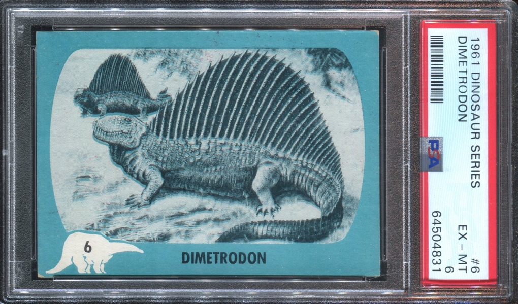 1961 Nu-Card Dinosaur Series #6 Dimetron TOUGH S Variation PSA6 EX-MT