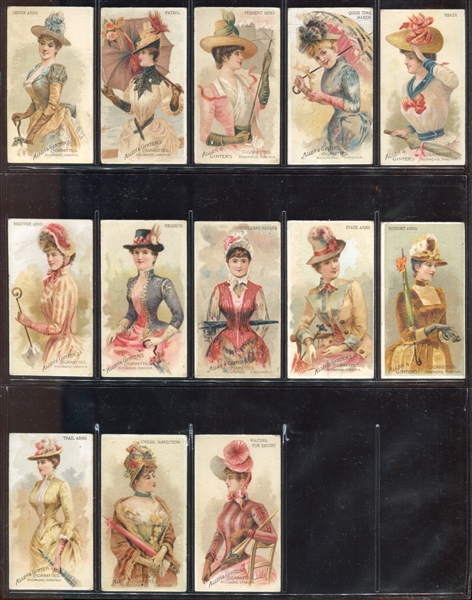 N18 Allen & Ginter Parasol Drill Lot of (29) Cards
