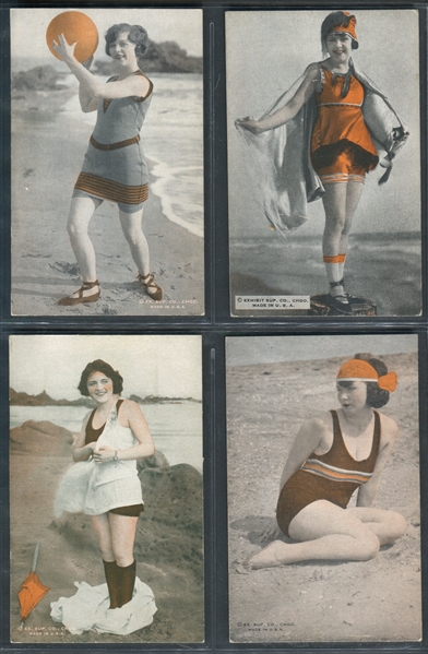 1920's Exhibit Supply Company Bathing Beauties Lot of (4) Cards