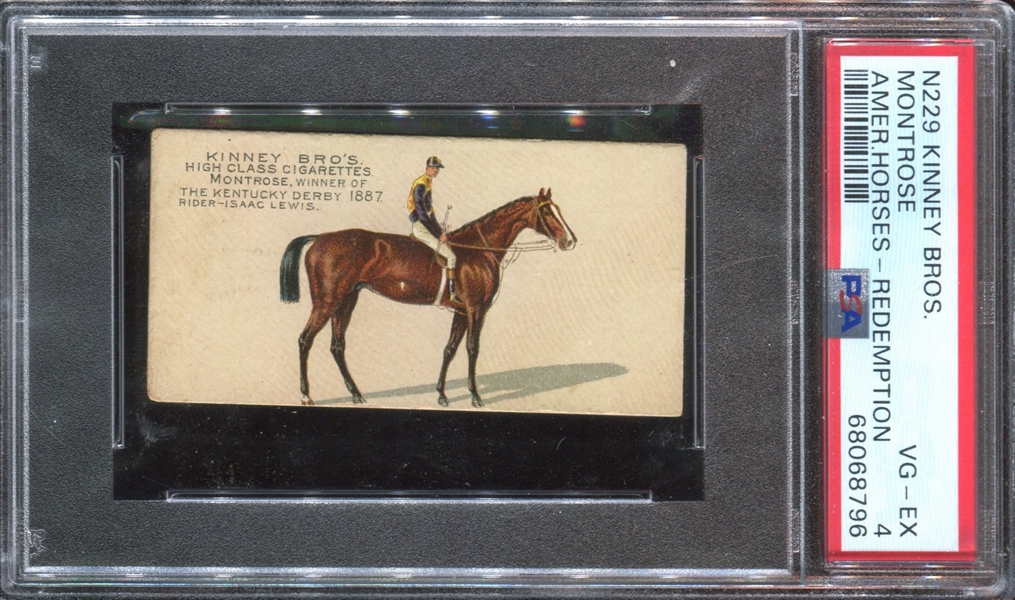 N229 Kinney Cigarettes Famous American Horses Montrose PSA4 VG-EX