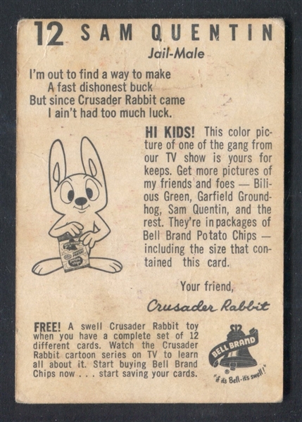 F394-1 Bell Brand Potato Chips Crusader Rabbit Lot of (3) Cards