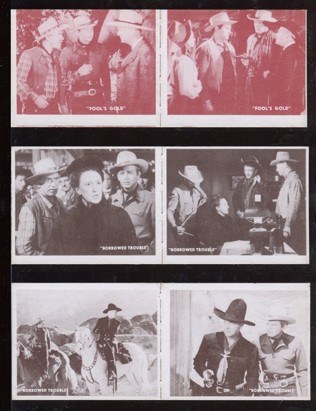 1950 Topps Hopalong Cassidy Lot of (3) Uncut Panels