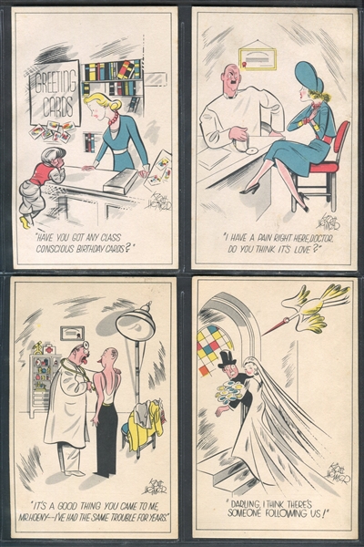 R189 Gum Inc Tintype Cartoons Complete Set of (24) Cards with Impossible Glassine Envelope
