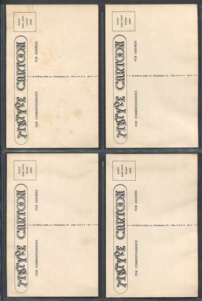 R189 Gum Inc Tintype Cartoons Complete Set of (24) Cards with Impossible Glassine Envelope