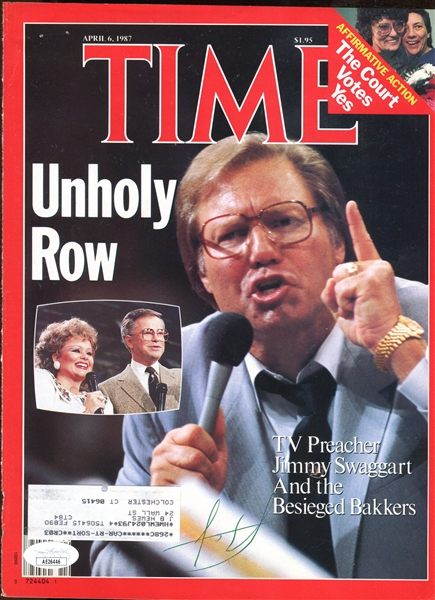 Time Magazine Autographed Cover - April 6, 1987 - Jimmy Swaggart JSA Auth