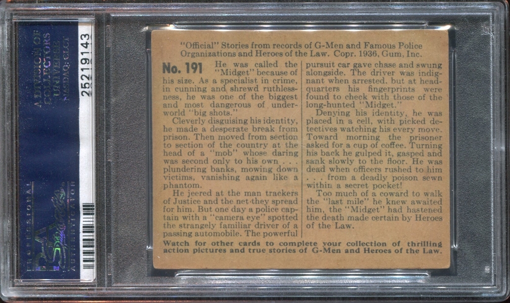 R60 Gum Inc G-Men and the Heroes of the Law #155 A Rancher's Camera Eye PSA5 EX