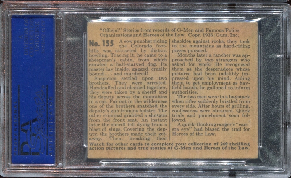 R60 Gum Inc G-Men and the Heroes of the Law #191 Death in a Poison Cup PSA4 VG-EX