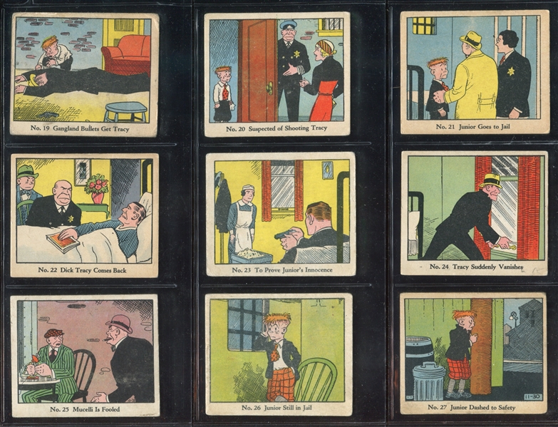 R41 Walter Johnson Candy Dick Tracy Complete Set of (144) Cards with Box Topper
