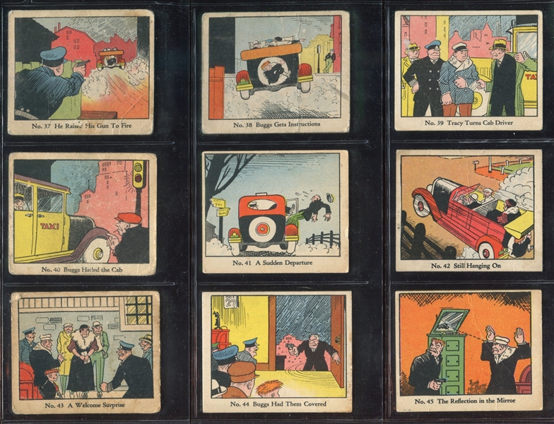R41 Walter Johnson Candy Dick Tracy Complete Set of (144) Cards with Box Topper