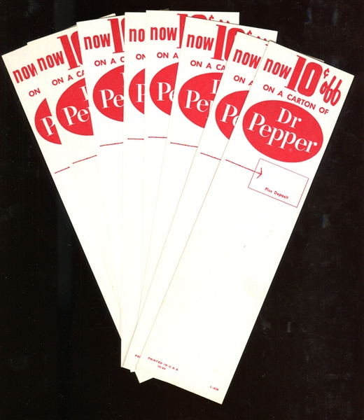 Lot of (8) October 1963 Dr. Pepper Carton Coupons