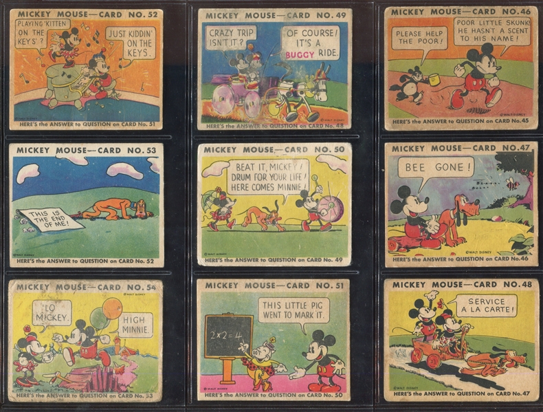 R89 Gum Inc Mickey Mouse Complete Set of (96) Cards and Wrapper