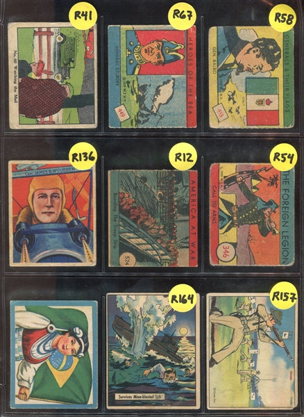 Mixed 1930's/1940's R Candy and Gum Card Lot of (30) Cards