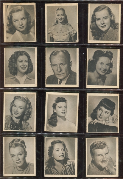 1948 Bowman Movie Stars Lot of (12) Cards