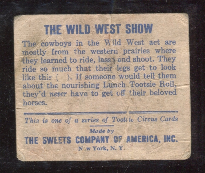 R152 Sweets Company Tootsie Circus The Wild West Show Type Card