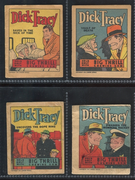 R24 Goudey Gum Big Thrill Booklets Dick Tracy Lot of (4) Booklets