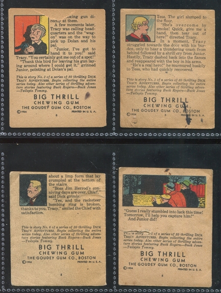 R24 Goudey Gum Big Thrill Booklets Dick Tracy Lot of (4) Booklets