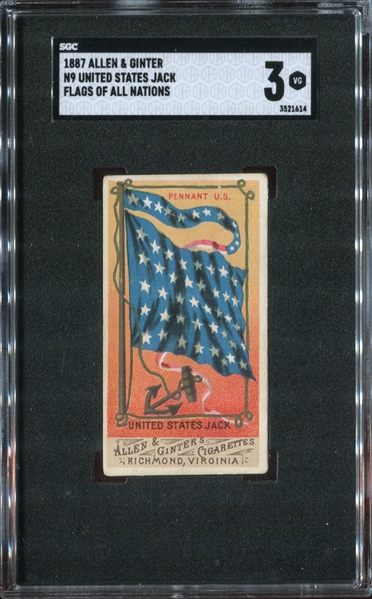 N9 Allen & Ginter Flags of All Nations - United States Jack SGC3