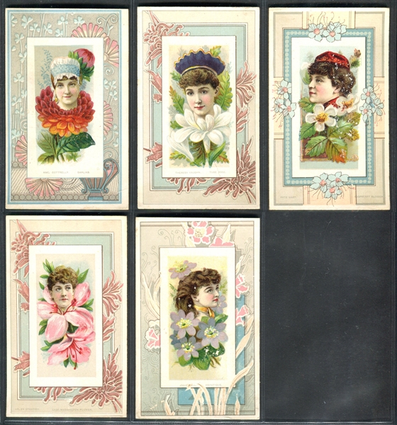 N106 Duke Honest Long Cut Fairest Flowers Lot of (5) Cards