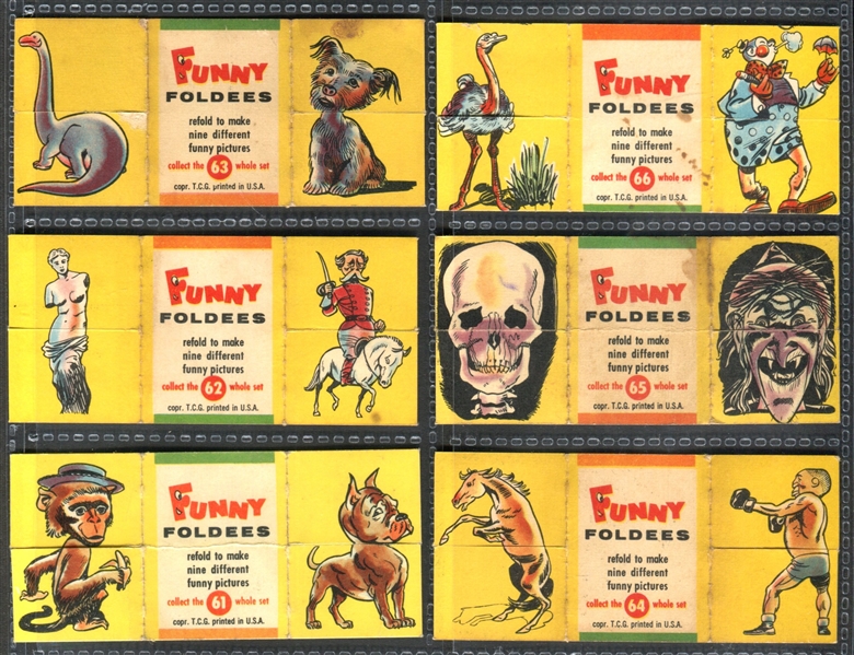 1955 Topps Funny Foldees Complete Set of (66) Cards