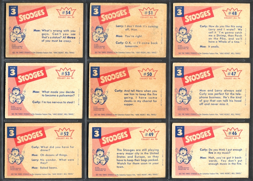 1959 Fleer Three Stooges Complete Set of (96) Cards