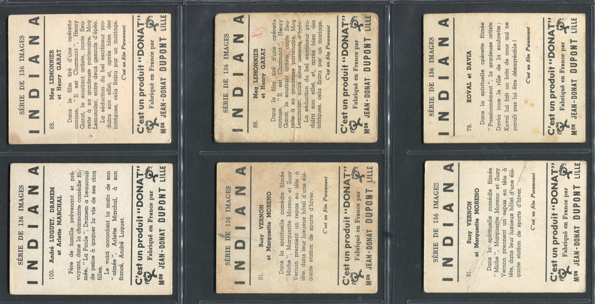 1930's Donat Gum (France) Movie Stars Lot of (42) Cards